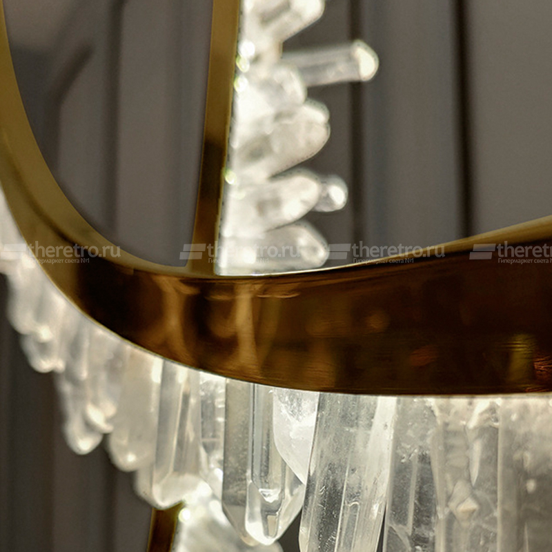 Серия подвесных светодиодных светильников с натуральными хрустальными камнями по внешнему контуру кольцевого корпуса DEODORA  фото 1
