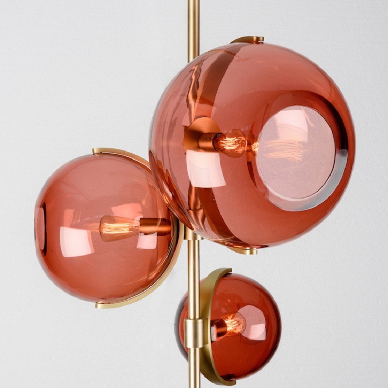 Дизайнерский светильник с тремя стеклянными плафонами RUBIE фото #num#