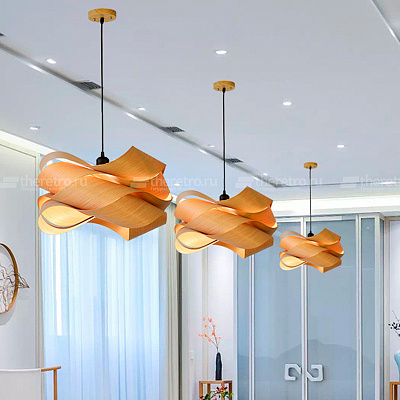 Серия подвесных светильников с плафоном из шпона Luzifer Light A фото 6