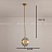 Серия дизайнерских светильников с округлым стеклянным плафоном с дисковидным металлическим центром AGAR A фото 3