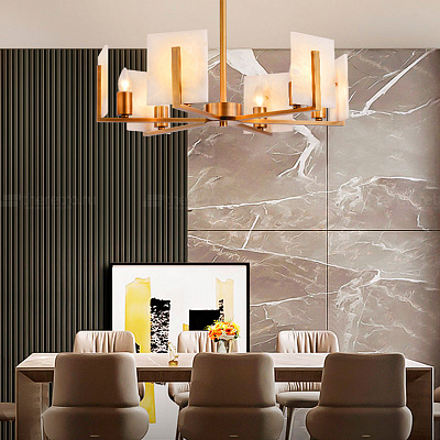 Подвесной светильник Marble square Chandelier фото 13