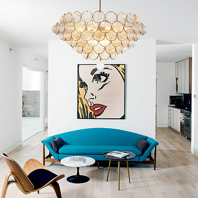 Оригинальная стеклянная люстра в стиле лофт PARLOR фото 3