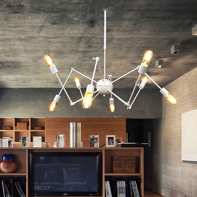 Loft Spider 8 плафонов Черный фото 5