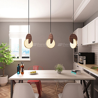 Светодиодный подвесной светильник из пересекающихся дисков GLATT WOOD фото 8