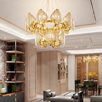 Подвесной светильник INSHINE Gold Modern-2 10 плафонов фото 6