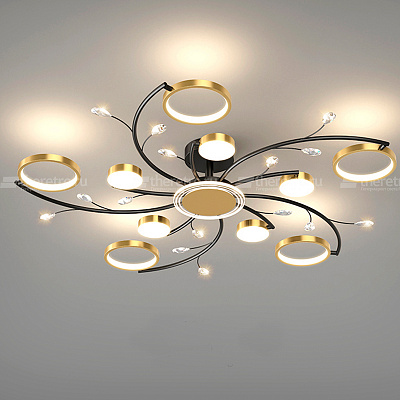 Подвесной светильник с кристаллами К9 Frike 10 плафонов фото 9