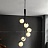 Каскадный светильник на общей потолочной стойке с шарообразными плафонами молочного цвета SHIRLEY 8 плафонов черный фото 10