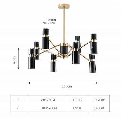 Spyder Tube Chandelier фото 4