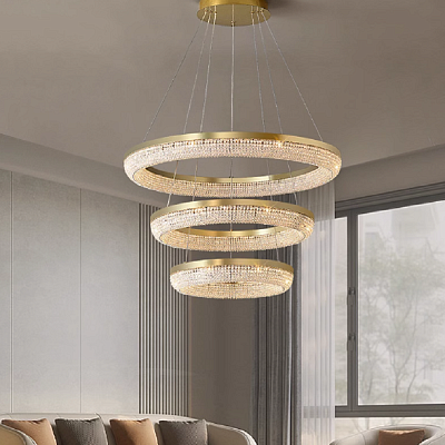 Кольцевые люстры и светильники CARMEN Три кольца. 45 + 60 + 80 см  фото 7