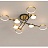 Потолочная светодиодная люстра с плафонами в форме колец и дисков MARSA 6 плафонов  Черный фото 7