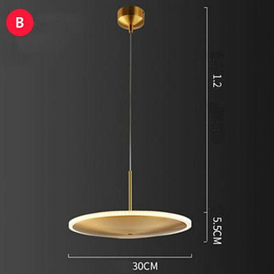 LED Светильник в форме диска латунного цвета A фото 15