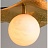 Подвесной светильник с плафоном в виде цельного мраморного шара под изогнутым двуцветным абажуром OLEA фото 6