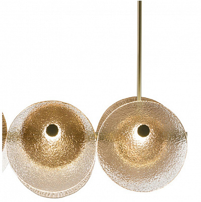 Люстра Ceiling Lamp in Champagne Finish Brass Decorative Glass фото 6