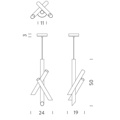 Дизайнерский светильник 3 Tubes Nemo Suspension Lamp фото 12