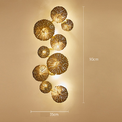 Дизайнерское бра Space Copper Luxury Wall Lamp 4 плафона   фото 1